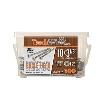 DeckWise Bugle Head Stainless Steel Colormatch Deck Screws - #10 x 3-1/8"