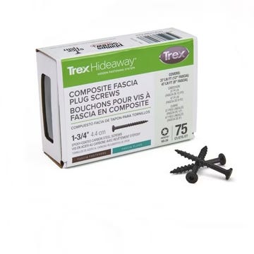 Specially-designed Trex fascia screws for the Trex plug system